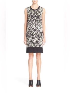 Vince Basketweave Print Silk Dress